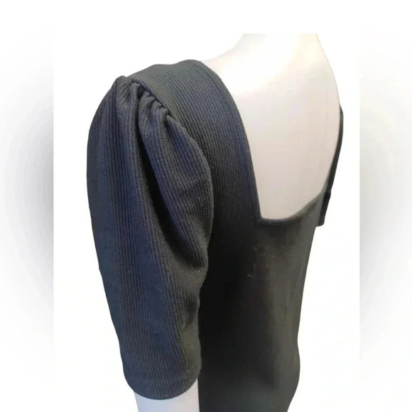 Club Monaco Black Square Neck Short Sleeve Mini Dress Size Medium - Picture 4 of 9